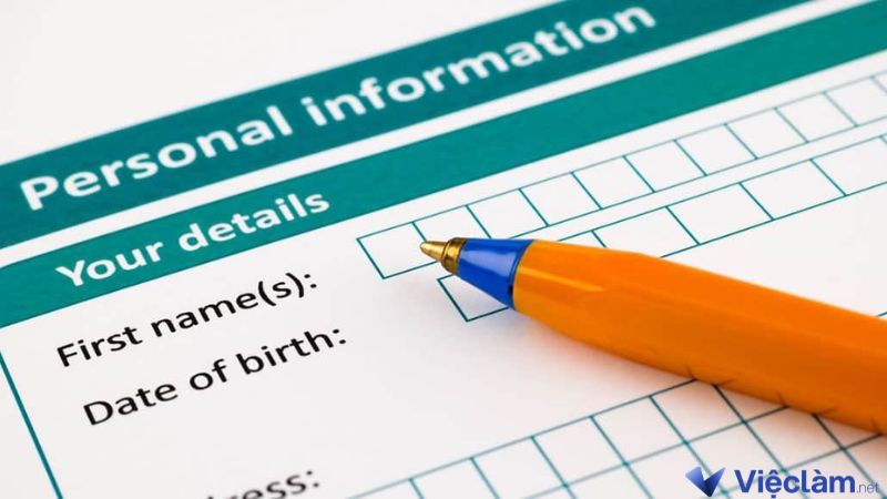 1. Phần thông tin cá nhân