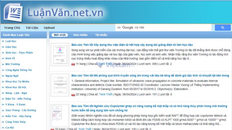 Top 16 trang web tài liệu học tập miễn phí