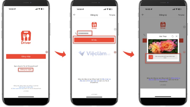 Bước 1: Chọn đăng ký ngay và nhập số điện thoại