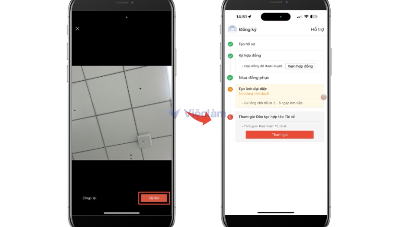 Tải ảnh lên và chờ được duyệt