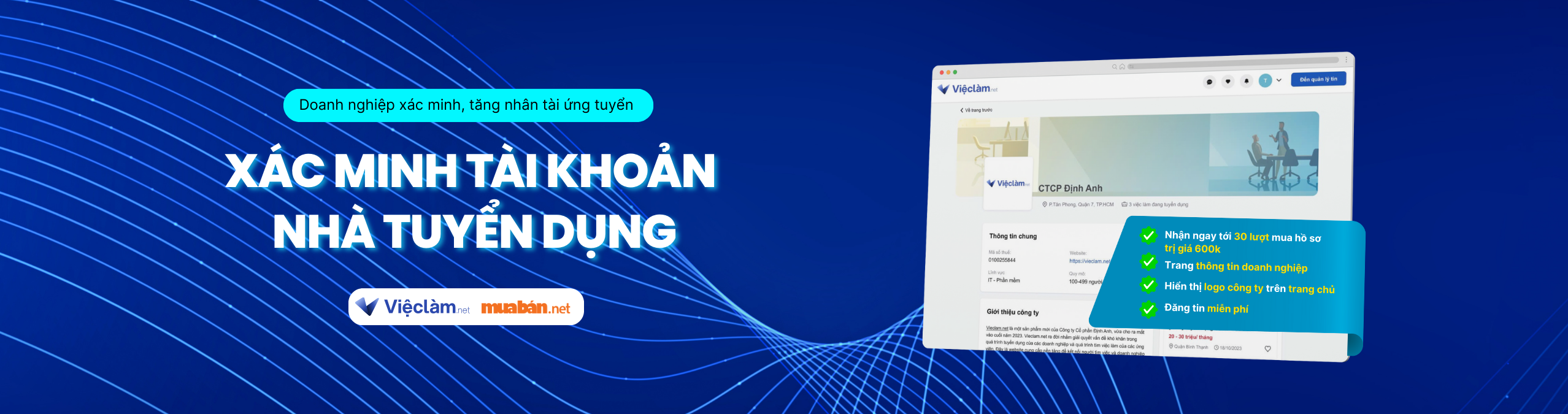 Xác minh doanh nghiệp tuyển dụng tại Vieclam.net