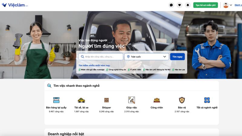 Tìm việc làm uy tín tại Vieclam.net