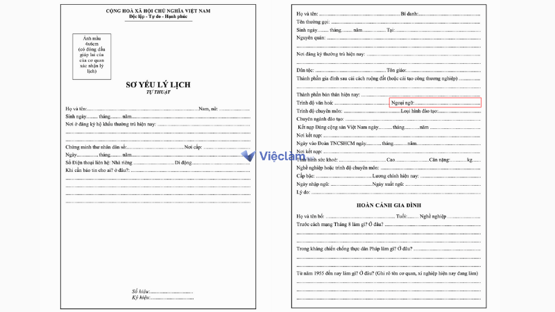 Hướng dẫn cách điền trình độ ngoại ngữ trong sơ yếu lý lịch