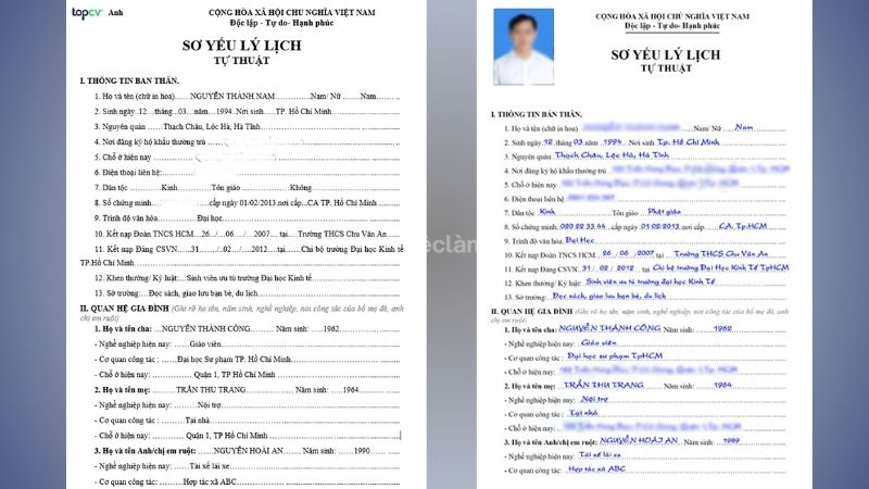 Sơ yếu lý lịch tự thuật