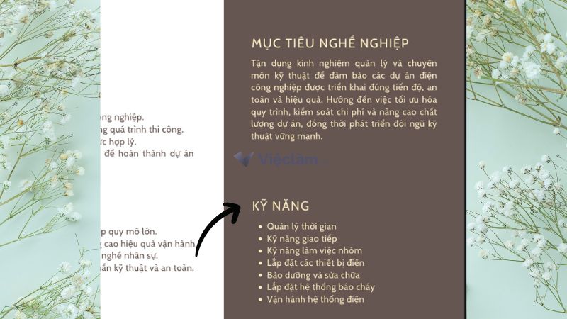 Mục "Kỹ năng và trình độ chuyên môn" thể hiện năng lực và sự phù hợp của bạn đối với công việc