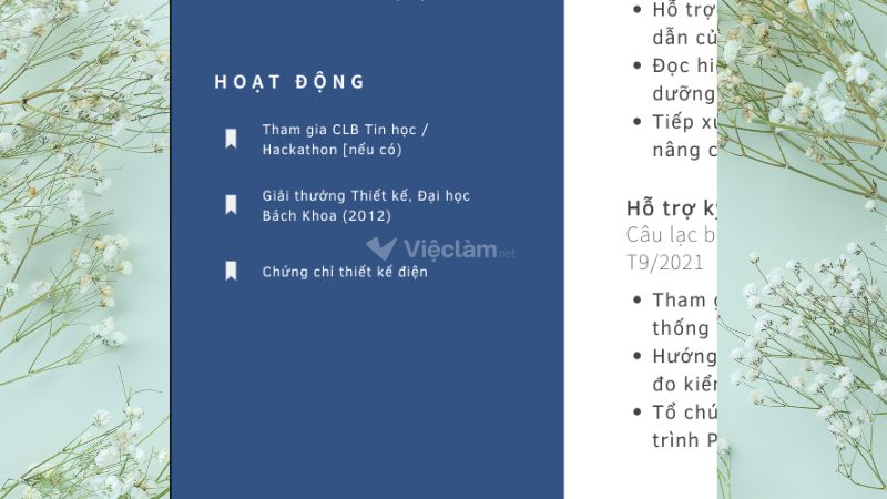 Mục "Những hoạt động khác" có thể làm phong phú thêm CV của bạn