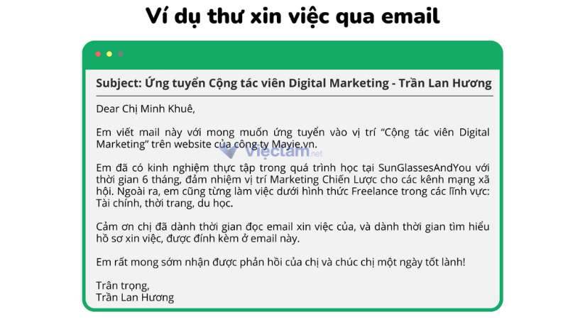 Cách viết đơn xin việc qua email