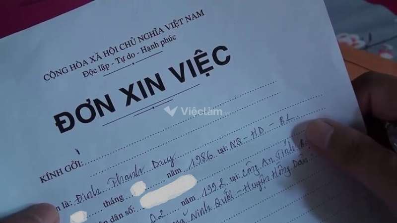 Cách viết đơn xin việc viết tay