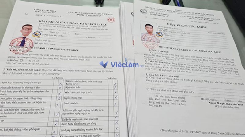 Giấy khám sức khoẻ