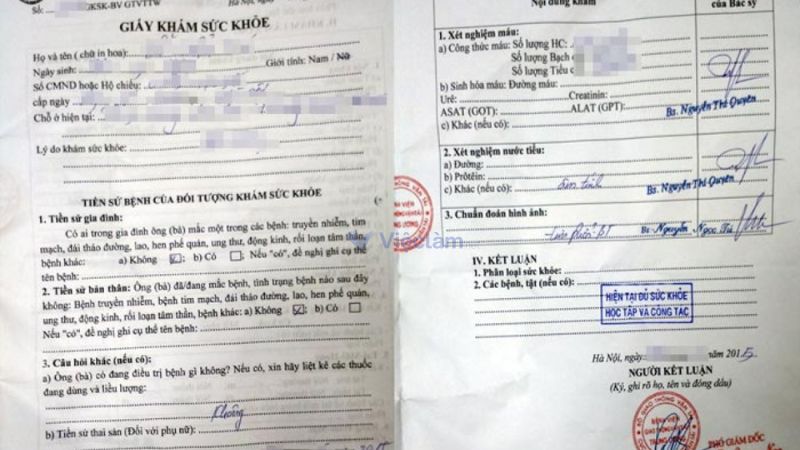 Chuẩn bị giấy khám sức khỏe khi đi xin việc Vinmart