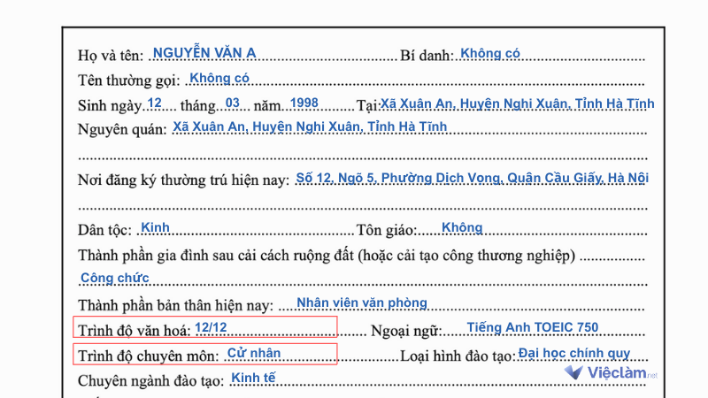 Phân biệt trình độ văn hoá và trình độ chuyên môn