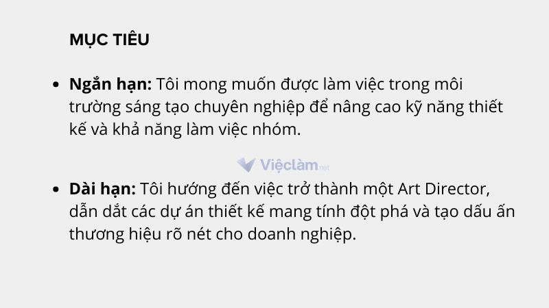 Cách viết mục tiêu nghề nghiệp trong CV