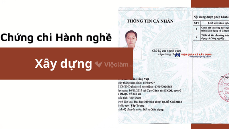 Các loại chứng chỉ hành nghề xây dựng
