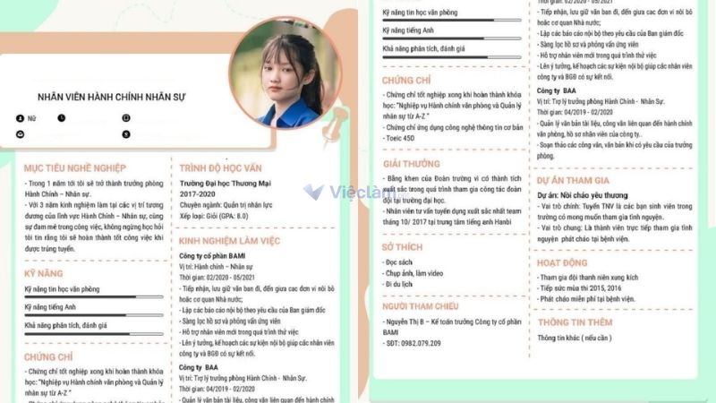 Mẫu trình bày mục tiêu ngắn hạn và dài hạn trong CV cho người có kinh nghiệm.