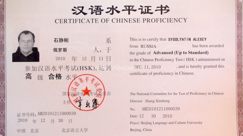 Chứng chỉ HSK bao gồm 6 cấp độ khác nhau
