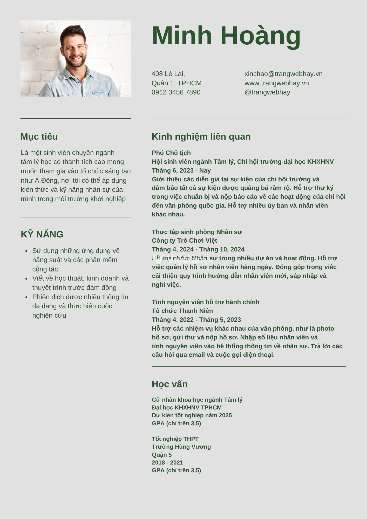 Mẫu CV đơn giản - dễ chỉnh sửa