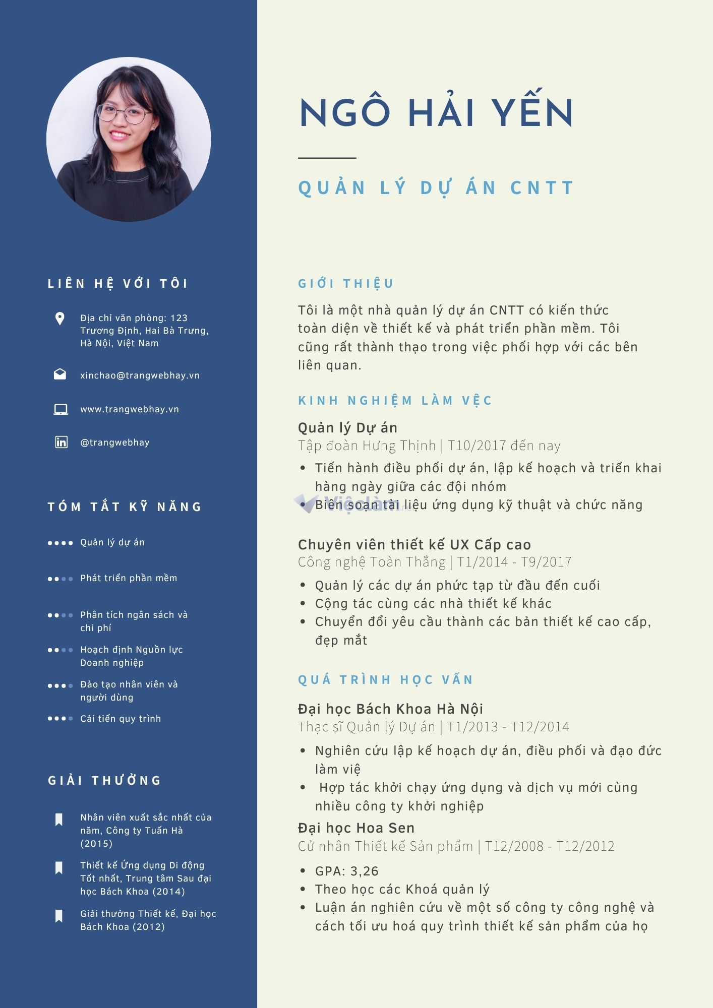 Mẫu CV sinh viên năm nhất ngành IT/Lập trình viên