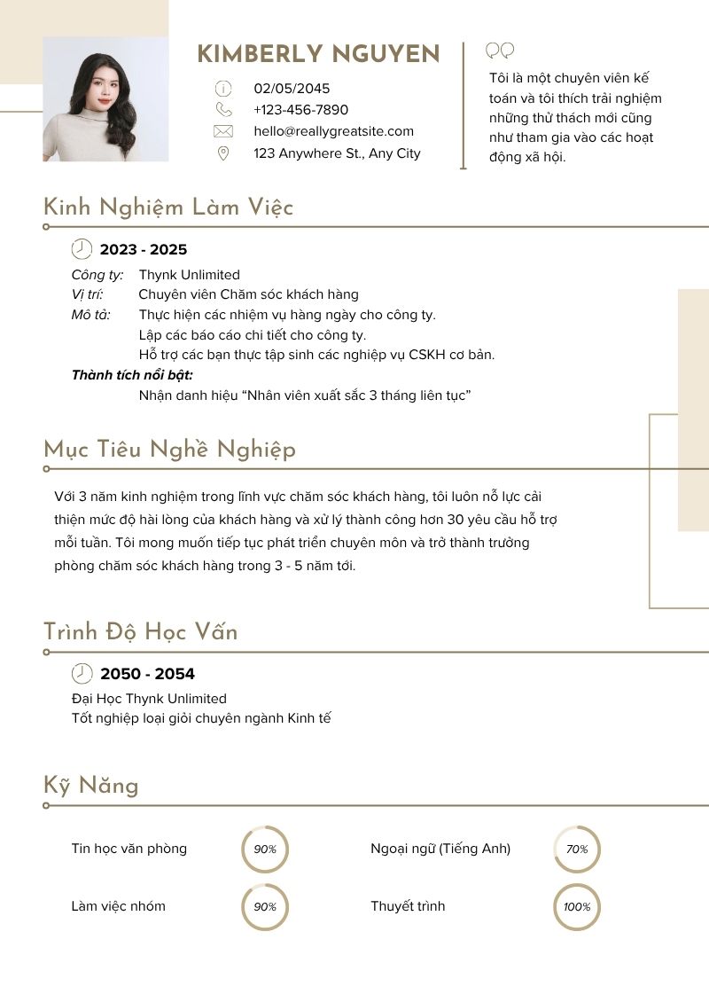 Mục tiêu nghề nghiệp cho người có kinh nghiệm