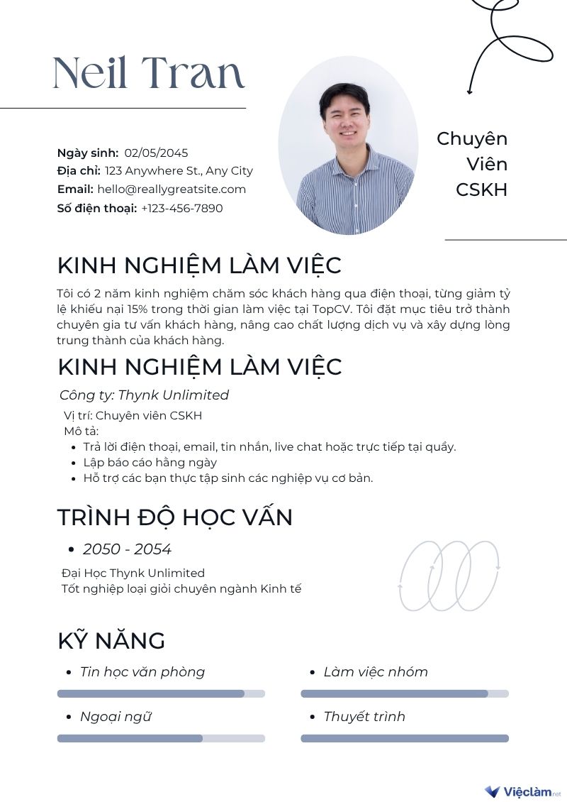 Mục tiêu nghề nghiệp khách hàng qua điện thoại