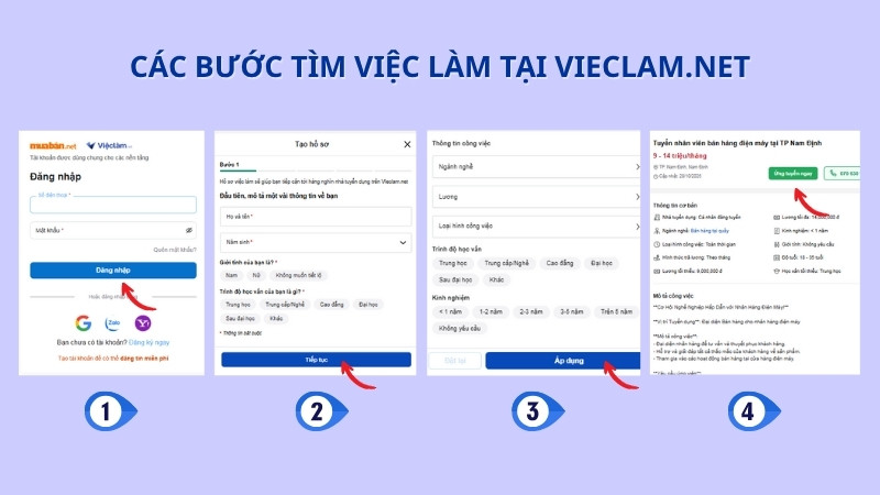 Hướng dẫn tìm việc làm tại Vieclam.net
