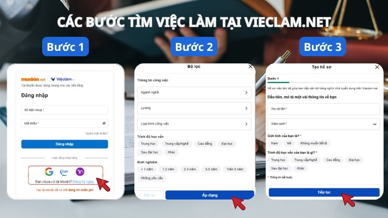 Hướng dẫn tìm việc làm trên Vieclam.net