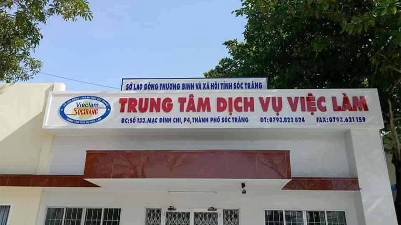 Trụ sở chính của trung tâm giới thiệu việc làm Sóc Trăng