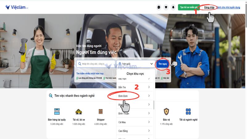 Lọc tìm việc, tạo hồ sơ và ứng tuyển dễ dàng tại Vieclam.net