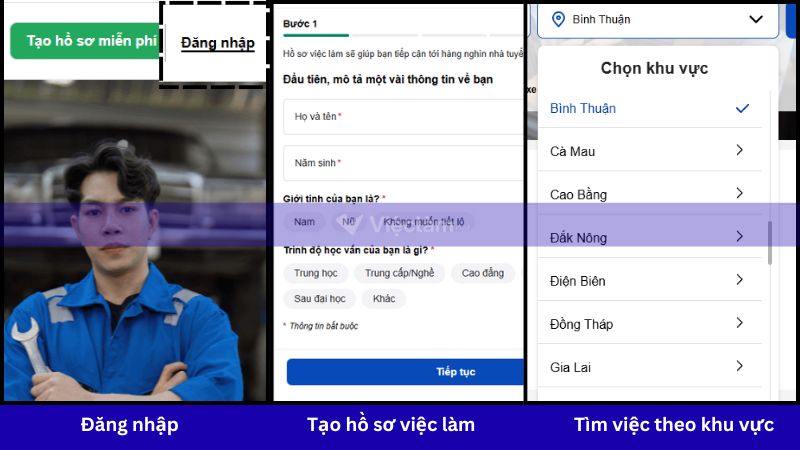 Hướng dẫn các bước tìm việc Bình Thuận trên Vieclam.net