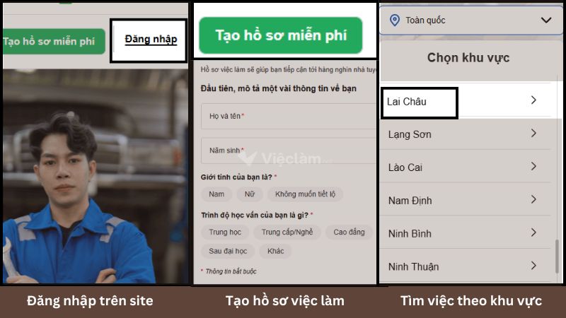 Các bước tìm việc đơn giản trên Vieclam.net