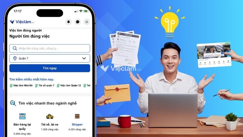 Tìm việc làm uy tín, dễ dàng trên Vieclam.net