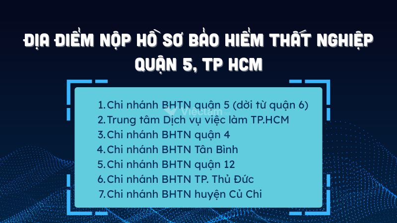Danh sách địa điểm nộp hồ sơ bảo hiểm thất nghiệp Quận 5, TP HCM