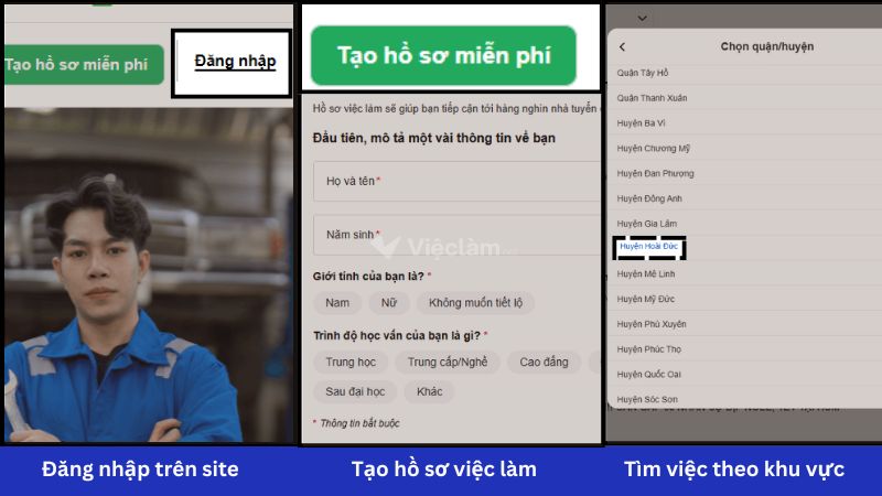 Các bước tìm việc tại Vieclam.net 