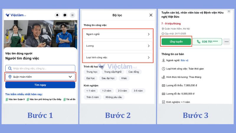 Tìm việc làm quận Hoàn Kiếm có đóng BHXH đầy đủ tại Vieclam.net