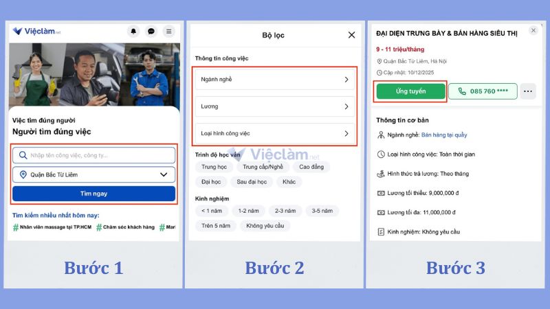 Tìm việc làm quận Bắc Từ Liêm có đóng BHXH đầy đủ tại Vieclam.net