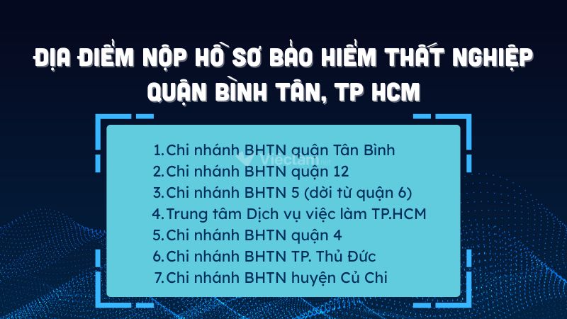 Danh sách địa điểm nộp hồ sơ hưởng BHTN cho người lao động Quận Bình Tân
