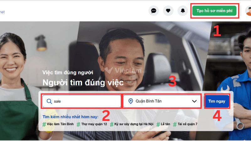 Tìm việc làm tại quận Bình Tân trên website Vieclam.net