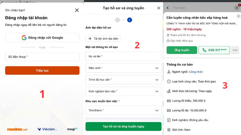 Các bước tìm việc trên website Vieclam.net