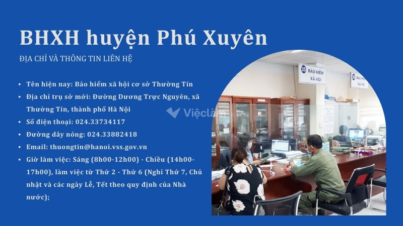 Địa chỉ và thông tin liên hệ BHXH huyện Phú Xuyên