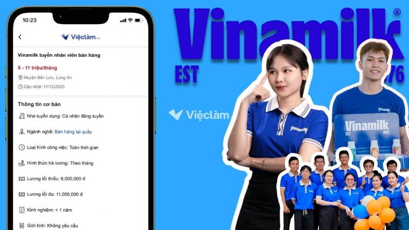 Tìm việc bán hàng Vinamilk uy tín, lương cao trên trang tuyển dụng Vieclam.net
