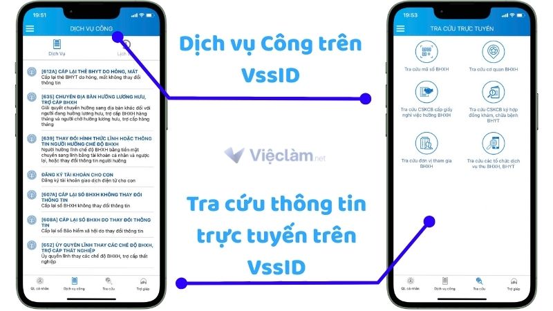 VssID có thể sử dụng để tra cứu thông tin hoặc giải quyết một số dịch vụ Công