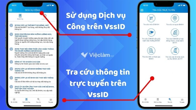 VssID có chức năng tra cứu thông tin và giải quyết một số thủ tục BHXH