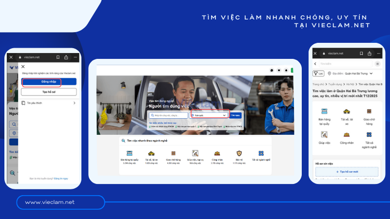 Giao diện website Vieclam.net 