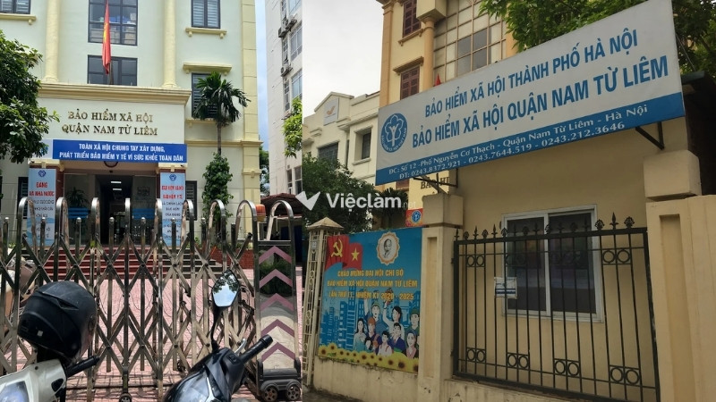 Trụ sở BHXH quận Nam Từ Liên trên phố Nguyễn Cơ Thạch