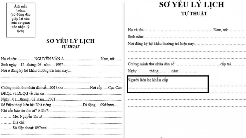 Mục "khi cần báo tin cho ai, ở đâu" có tên khác là “Người liên hệ khẩn cấp” (Nguồn: TopCV)