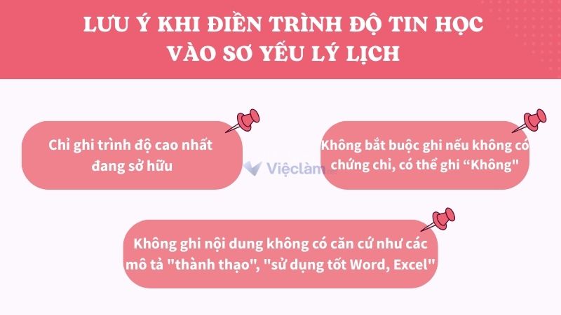 Những lưu ý khi điền trình độ tin học vào sơ yếu lý lịch