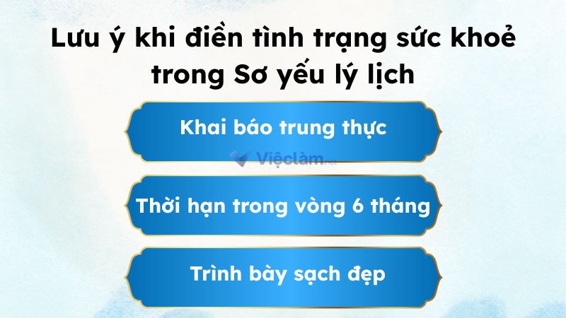 Lưu ý khi điền tình trạng sức khoẻ trong Sơ yếu lý lịch