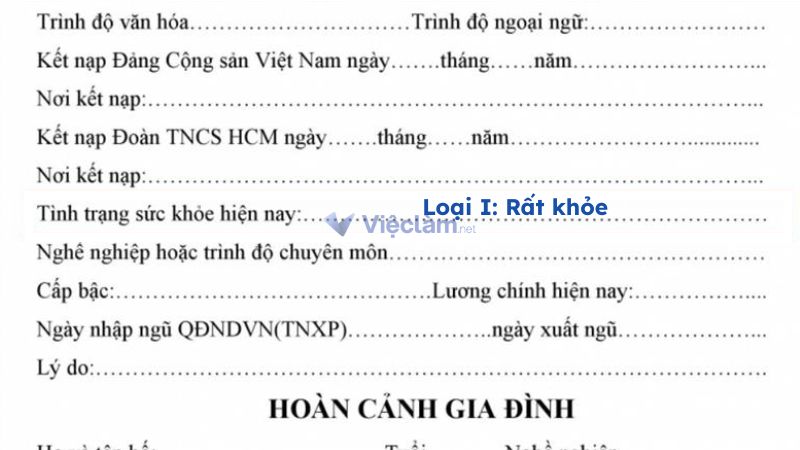 Cách ghi tình trạng sức khỏe theo xếp hạng sức khỏe