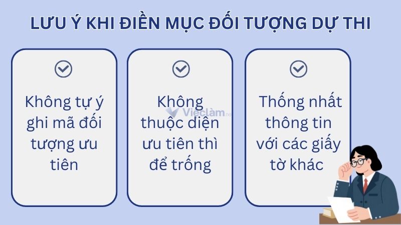 Một số lưu ý khi điền mục đối tượng dự thi trong sơ yếu lý lịch