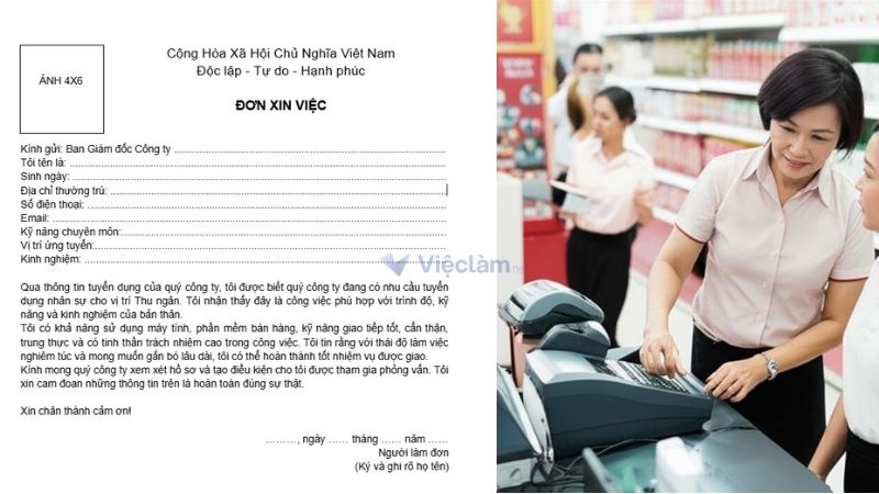 Mẫu đơn xin việc thu ngân&nbsp;