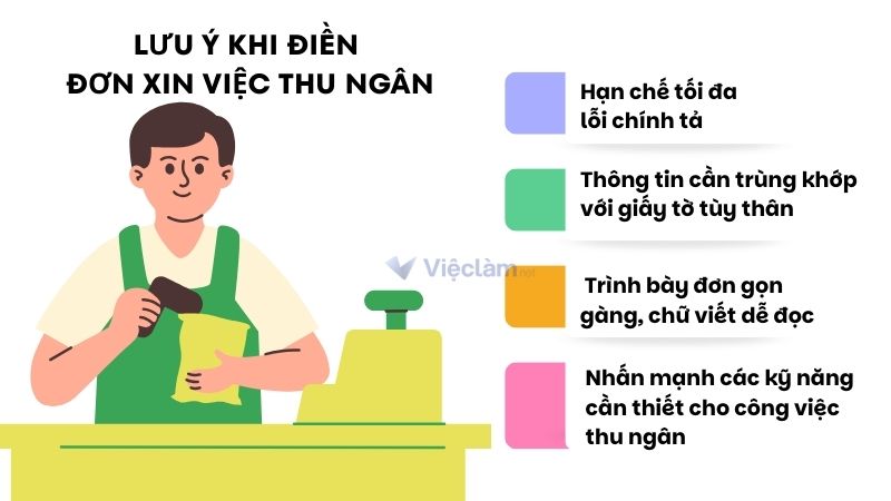Các lưu ý khi điền đơn xin việc thu ngân